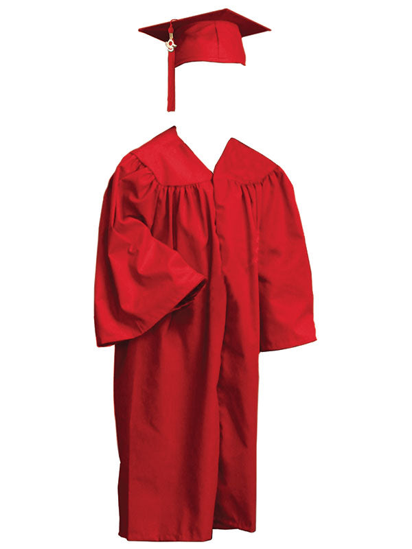 Red Graduation Cap And Gown