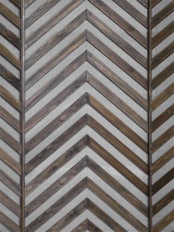 Geometric Chevron Wood Photography Backdrop - Photography backdrop featuring a geometric chevron wood pattern in alternating dark and light wood tones, perfect for modern and rustic-themed photoshoots.