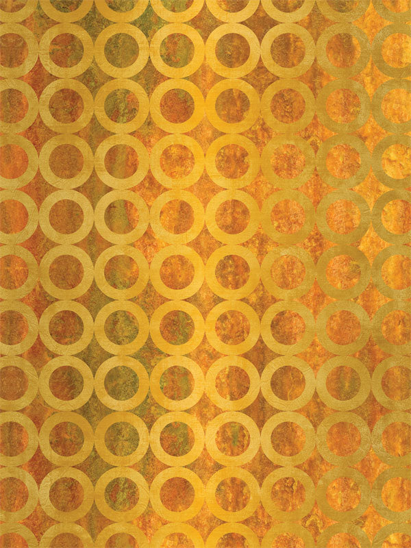 Professional gold-toned photography backdrop with overlapping circle pattern, perfect for adding a warm, elegant background to photoshoots.