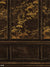 Golden Oriental Elegance Photography Backdrop - Luxurious dark photography backdrop with intricate gold oriental patterns and rich wood paneling.