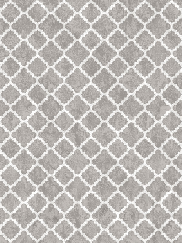 Gray Moroccan Quatrefoil Photography Backdrop - Gray Moroccan quatrefoil pattern photography backdrop, ideal for professional photoshoots.