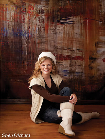 Warm hazel tones mixed with distressed surface details.