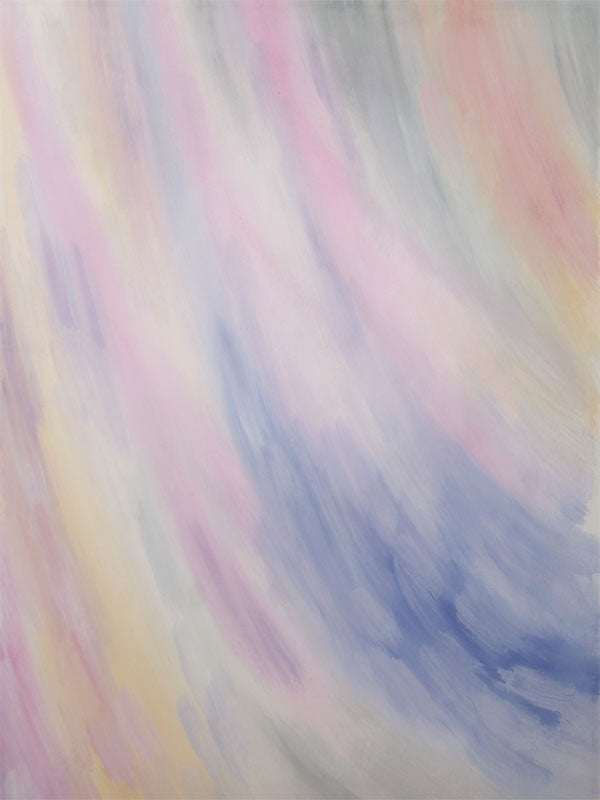 Flowing pastel brushstrokes in soft pink, lavender, and blue with a dreamy abstract texture.