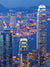 Hong Kong Skyline at Night Photography Backdrop - Nighttime Hong Kong city skyline photography backdrop with vibrant lights and skyscrapers.