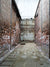 Industrial Alleyway Photography Backdrop - Industrial alleyway photography backdrop with brick walls and concrete flooring, perfect for edgy, urban photoshoots.