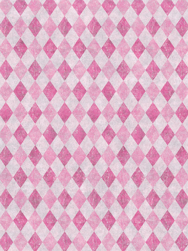 Pink and white diamond pattern photography backdrop for professional use, ideal for studio and portrait sessions.