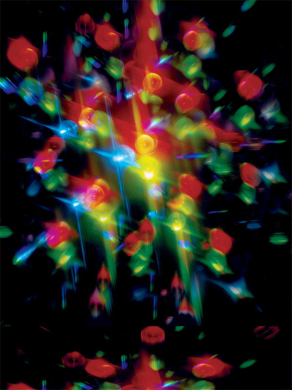 A vibrant holiday photography backdrop featuring multicolored Christmas lights with a bokeh effect, perfect for festive portraits and seasonal event photography.