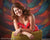Colorful vortex of motion-rich strokes in reds, purples, and golds.