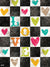 LOVE Hearts Photography Backdrop - Photography backdrop featuring a checkered pattern with colorful hearts and the word LOVE, ideal for romantic or playful photoshoots.