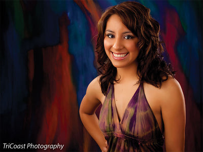 Multi-tonal strokes create an emotive and dramatic photo background.