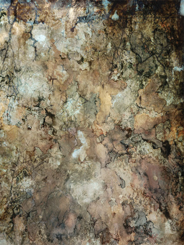 Rugged cracked texture backdrop with marbled earth tones of rust, clay, and gray.