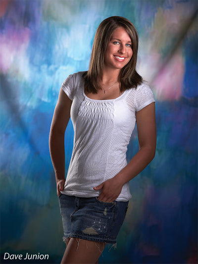 Ideal studio background for artistic, colorful portrait sessions.