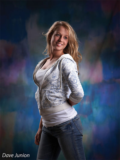 Painterly surface in layered jewel tones perfect for fine art portraiture.