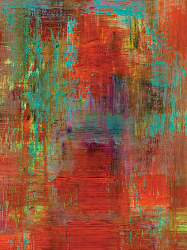 Bold abstract backdrop with vivid red, teal, and violet brushstrokes for expressive portraits.