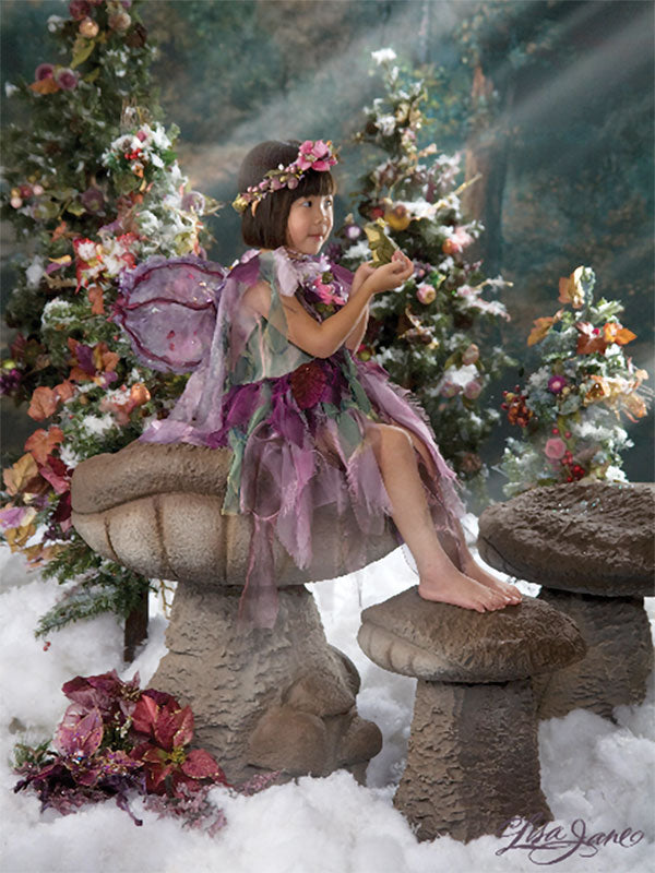 A dreamy enchanted woodland backdrop with glowing accents, perfect for fantasy photography.