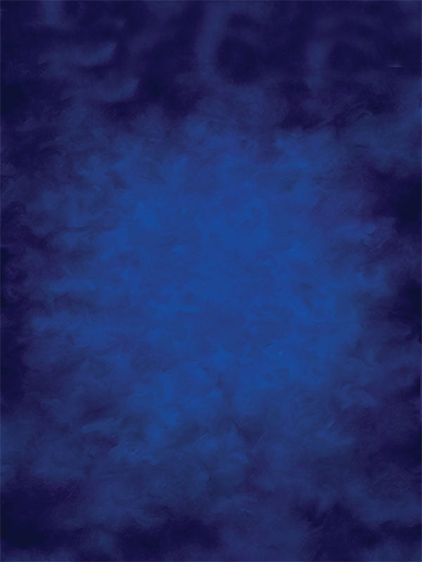 Deep blue backdrop with painterly vignette and tonal navy-to-cobalt texture for portrait sessions.