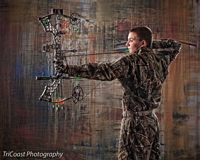 Studio grunge backdrop with multiple color washes.