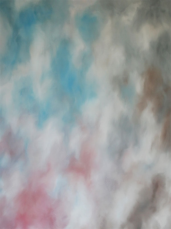 Soft pastel swirl backdrop in pink, blue, and taupe tones with a dreamy, painterly look.
