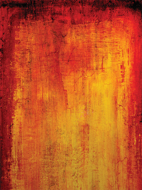 Grunge-style orange backdrop with golden yellow and red texture for bold, expressive portraits.