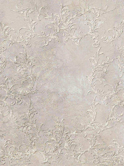 Ornate Neutral Textured Photography Backdrop - An ornate, neutral-toned photography backdrop featuring intricate scrollwork and textured design, ideal for professional portraits and styled shoots.