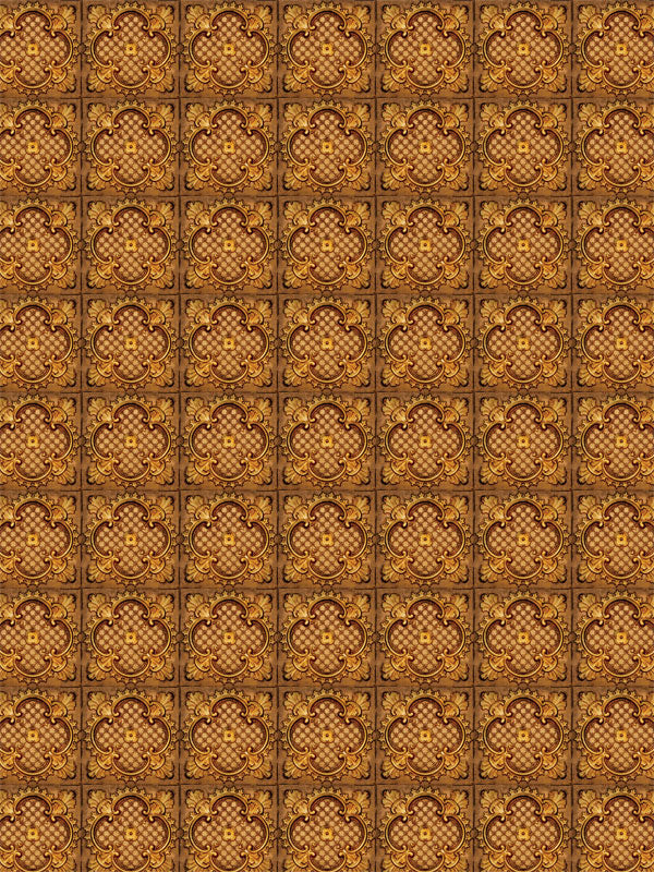 Vintage gold tile patterned backdrop ideal for classic portrait or senior photography