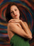 Spiraled brushstroke composition with dynamic color variation.