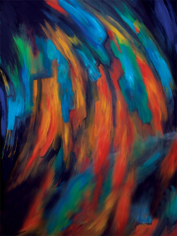 A photography backdrop bursting with abstract painted strokes in vibrant hues.