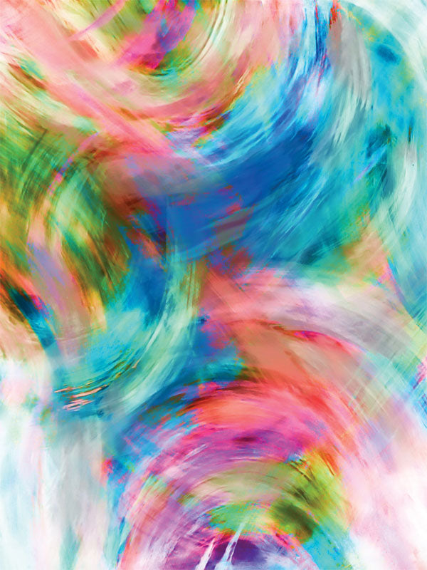 Vibrant pastel backdrop with swirling blue, coral, and pink brush textures.