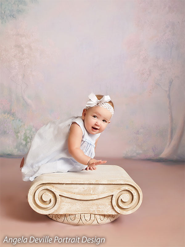 Tranquil nature-inspired backdrop with subtle tones and botanical detail.