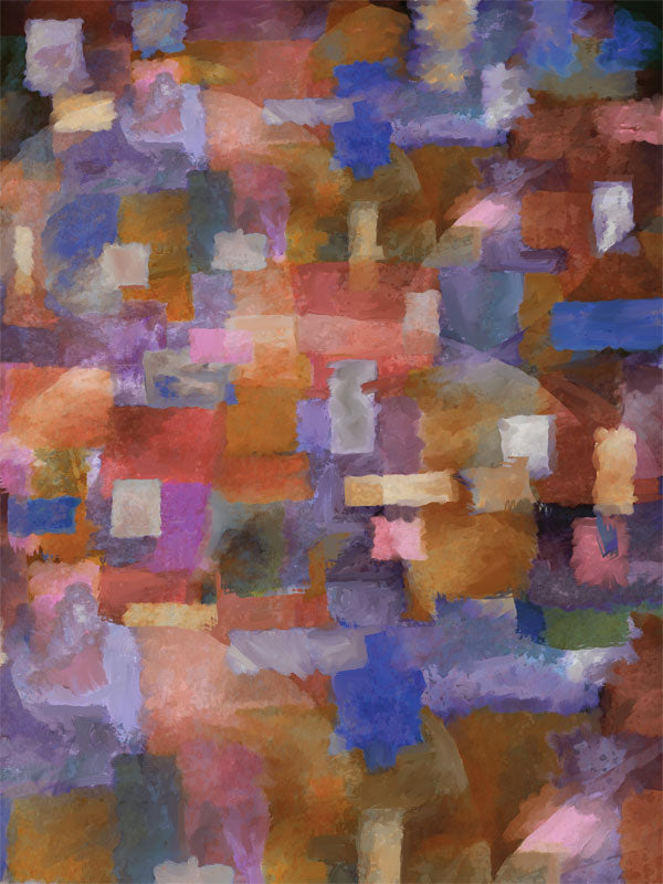 Abstract multicolored photography backdrop featuring a mix of vibrant and muted geometric shapes for professional photoshoots.