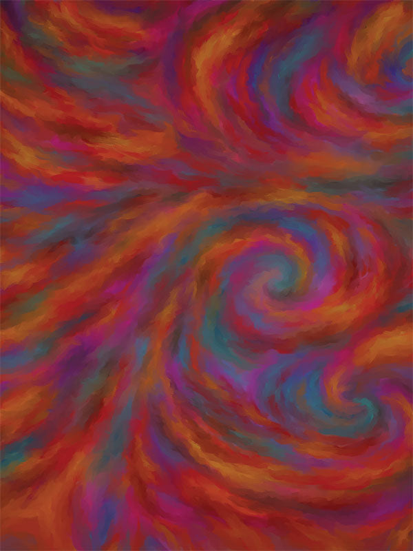Vivid swirl of red, orange, and violet with a painterly, energetic motion.