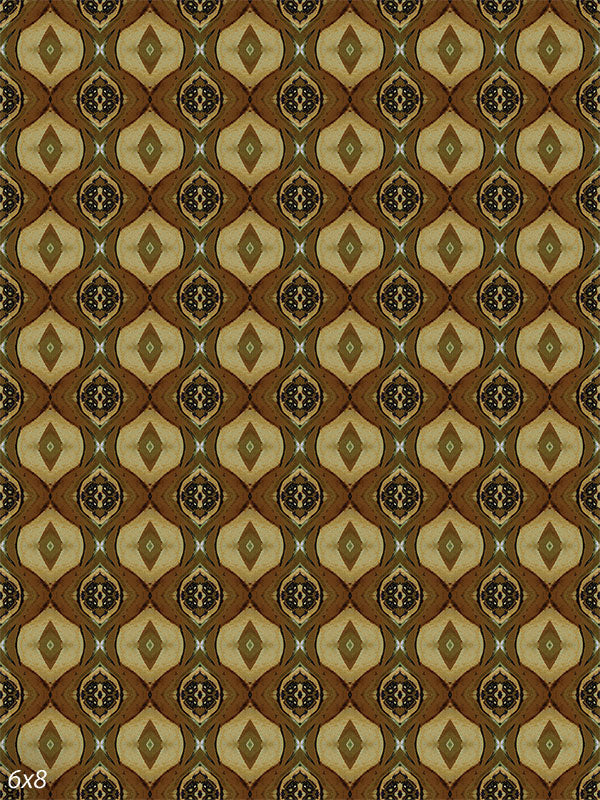 Retro Vintage Pattern Photography Backdrop - Retro vintage pattern photography backdrop with a diamond design in shades of brown, olive green, and beige.