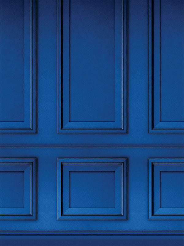 Royal Blue Panel Photography Backdrop - A photography backdrop featuring a rich royal blue paneled design, ideal for professional and elegant photo sessions.