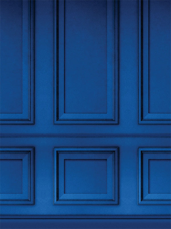 Royal Blue Panel Photography Backdrop - A photography backdrop featuring a rich royal blue paneled design, ideal for professional and elegant photo sessions.