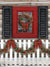 Rustic Holiday Window Photography Backdrop - A rustic holiday photography backdrop featuring a red window with a festive wreath and plaid bow, flanked by shutters and a decorated picket fence.