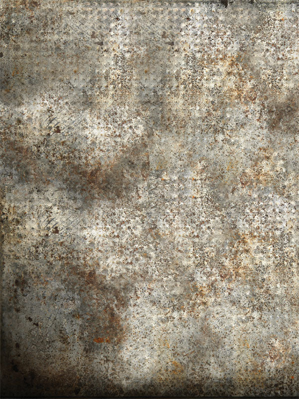 Rustic Industrial Metal Texture Photography Backdrop - A rustic, industrial photography backdrop with distressed metal textures and rusted accents, perfect for professional photoshoots.