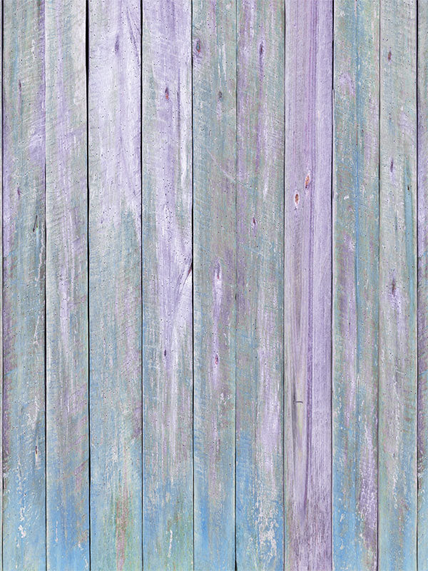 Rustic Pastel Barnwood Photography Backdrop - Rustic pastel barnwood photography backdrop featuring aged wood planks in soft hues of lavender, blue, and green, ideal for vintage-themed photoshoots.