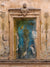 Rustic Renaissance Bird Wall Photography Backdrop - Aged mural photography backdrop with a Renaissance-style bird painting, ideal for vintage or historical-themed photoshoots.