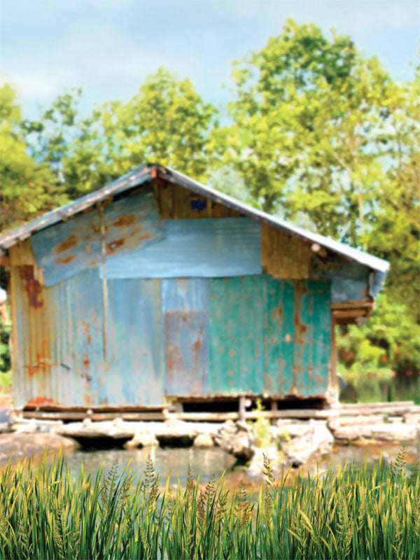 River Shack Printed Photo Backdrop - Denny Mfg