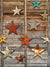 Rustic Stars Photography Backdrop - Rustic photography backdrop with metal stars in various colors and weathered wood background.