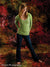 Backdrop mimicking aged stone with red, green, and black distressed textures.