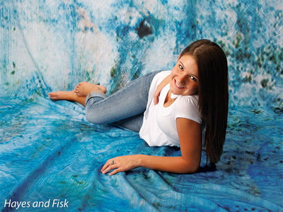 Muted industrial blue tones with surface wear—ideal for editorial sessions.