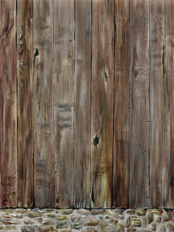 Aged wooden wall photography backdrop featuring rustic planks with natural weathering, perfect for portraits and product photography.
