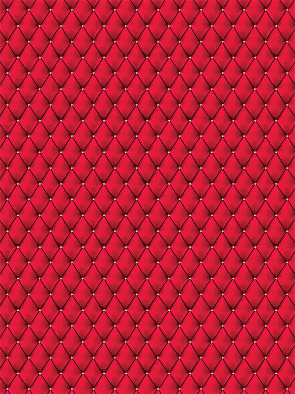 Bold red quilted tufted backdrop with a luxurious texture, perfect for professional portrait and event photography in high-end settings.