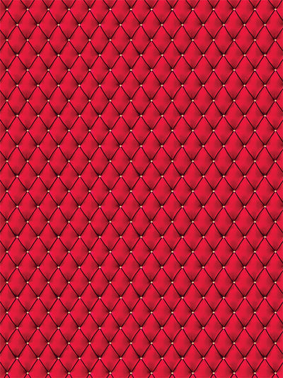 Bold red quilted tufted backdrop with a luxurious texture, perfect for professional portrait and event photography in high-end settings.