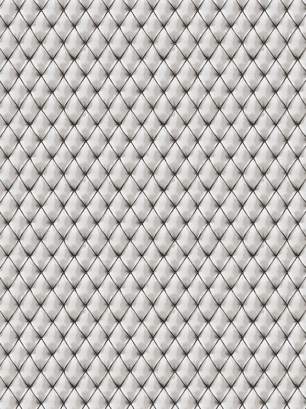 Sophisticated silver quilted tufted backdrop, perfect for professional photography in elegant settings and formal portrait sessions.
