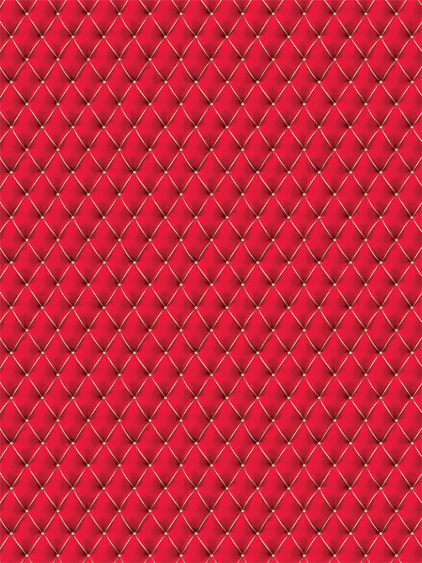 Bold red quilted tufted backdrop for professional use, perfect for portraits, fashion shoots, and high-end event photography.