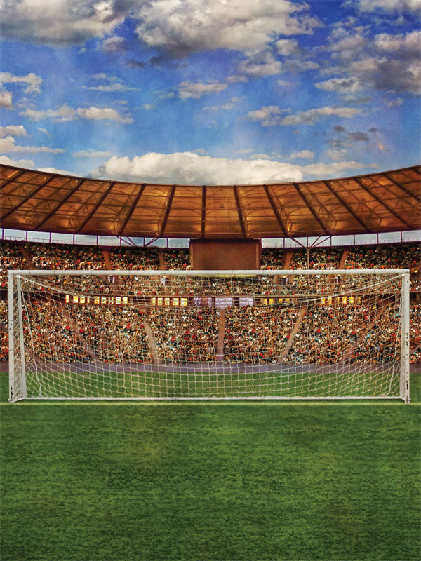 Soccer stadium printed photo backdrop, perfect for professional and high-resolution photoshoots.