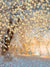 Sparkling Winter Wonderland Photography Backdrop - Snow-covered tree branches adorned with glowing golden lights in a winter forest photography backdrop.