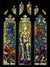 Stained glass window photography backdrop, perfect for professional photoshoots with vibrant church-themed designs.